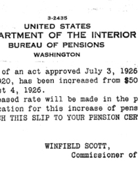 Pension Increase Notification Jul 1926