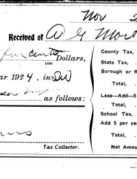 Perry County, Madison Twp. Tax Bill 22 May 1924 - 25 cents