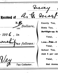 Perry County Jackson Twp Tax Bill 31 May 1926 - 24 cents