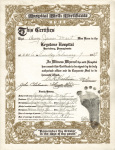 Dewey J. Mort Birth Certificate