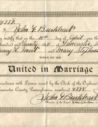 Mary Stephenson and Dewey Mort Marriage Certificate
