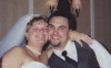 Lesley Mort Brey and David Brey on wedding day (June 14, 2003)